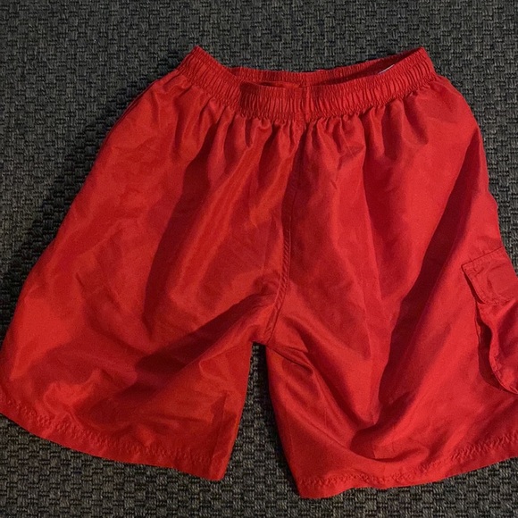 red adjustable lifeguard swim shorts - Picture 2 of 2